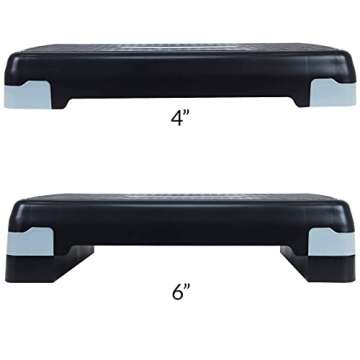 Fitvids Adjustable Workout Aerobic Stepper Step Platform Trainer, 27-Inch, Multiple Colors