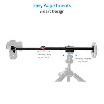 PROAIM Overhead Photo & Video Camera Boom Pole. for Overhead Camera/Tabletop Views. 23 to 40" Telescopic Arm Length. Includes Camera Ball Head & Tripod Mounting Adapter (P-OHBP-01)
