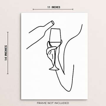 Sincerely, Not Abstract Line Drawing Wall Decor Art Print Poster 11x14 UNFRAMED Minimalist Artwork f...