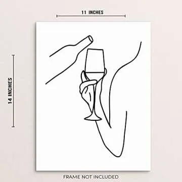 Sincerely, Not Abstract Minimalist Line Drawing Art Print 11x14 Unframed for Stylish Home Decor - Pe...