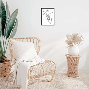 Sincerely, Not Abstract Line Drawing Wall Decor Art Print Poster 11x14 UNFRAMED Minimalist Artwork for Dining Room Kitchen or Living Room Picture Gallery - Gifts for Wine Lovers (OPTION 2)