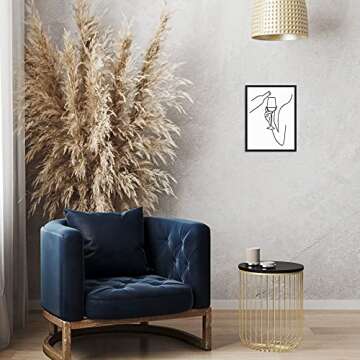 Sincerely, Not Abstract Line Drawing Wall Decor Art Print Poster 11x14 UNFRAMED Minimalist Artwork for Dining Room Kitchen or Living Room Picture Gallery - Gifts for Wine Lovers (OPTION 2)