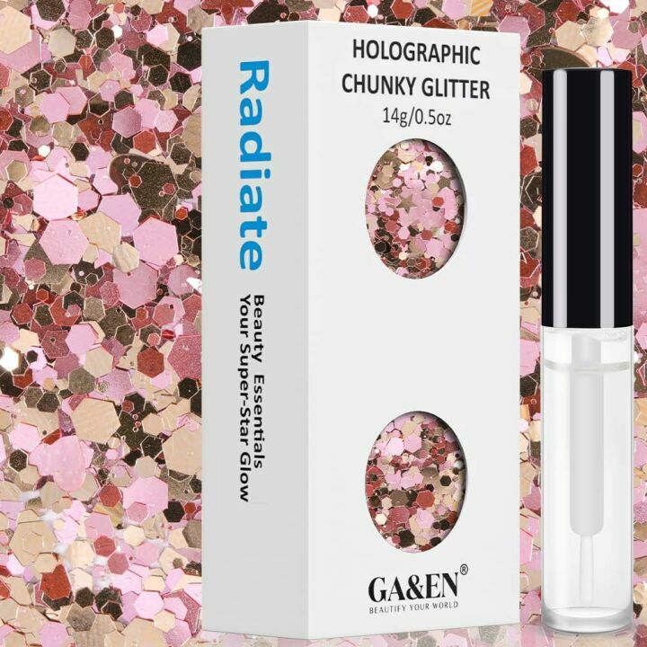 Rose Gold Holographic Glitter for Festive Beauty