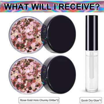 Rose Gold Holographic Glitter for Festive Beauty