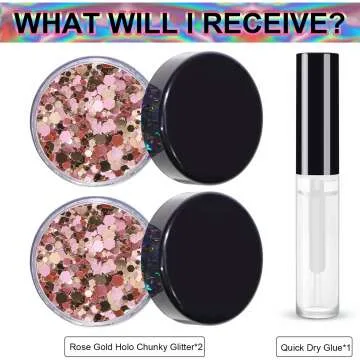 Rose Gold Holographic Glitter for Festive Beauty