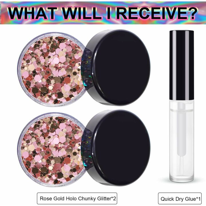 Rose Gold Holographic Glitter for Festive Beauty