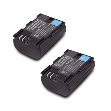 SR SUN ROOM 2 Pack Replacement Canon LP-E6 LP E6N Battery for Canon 60D, 70D, 80D, 5DS R, 5D Mark II...