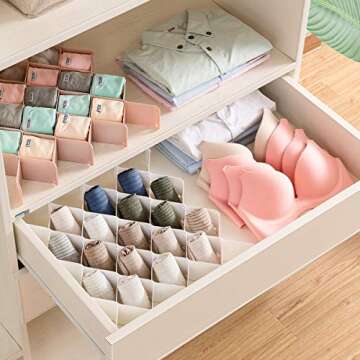 StarratS Honeycomb Drawer Organizer - 59 Slot Pink Dividers
