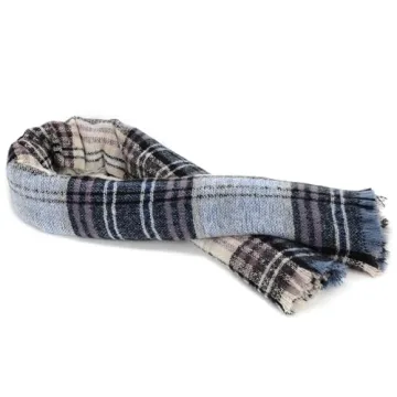 American Trends Womens Plaid Blanket Scarf for Women Classic Soft Tartan Wrap Shawl Oversized Shawl Cape Scarves Blue Beige