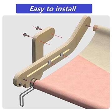 Long-Lasting & Stable Cat Bedside Perch,Easy to Assemble and Use Cat Windowsill Bed,Making The Most of Space,Chair Back or Drawer Perch for Cat