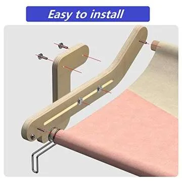 Long-Lasting & Stable Cat Bedside Perch,Easy to Assemble and Use Cat Windowsill Bed,Making The Most of Space,Chair Back or Drawer Perch for Cat