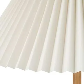 Globe Electric 61000053 62" Floor Lamp, Wood Toned, Pleated Fabric Shade, Flat Base, Pull Chain Switch on Socket, Reading Light, Office Accessories, House Décor, Home Improvement