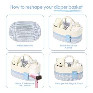 MTOUOCK Diaper Caddy Organizer - Handmade, Stylish Storage Solution