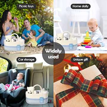 MTOUOCK Diaper Caddy Organizer - Handmade, Stylish Storage Solution