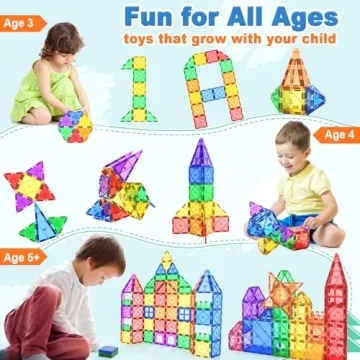 102PCS Magnetic Tiles Building Blocks STEM Educational Toys