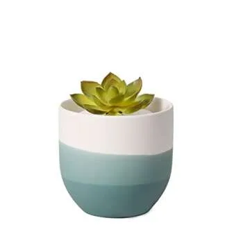 Gradient Matte Ceramic Flower Pot Simple Round Succulent Green Plant Potted Home Decoration Creative Gardening