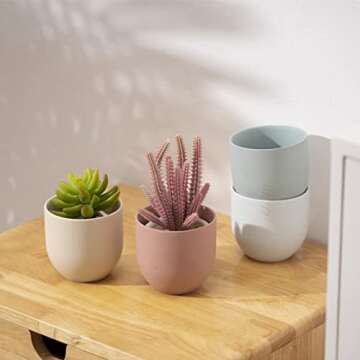 Gradient Matte Ceramic Flower Pot Simple Round Succulent Green Plant Potted Home Decoration Creative Gardening