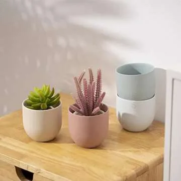 Gradient Matte Ceramic Flower Pot Simple Round Succulent Green Plant Potted Home Decoration Creative Gardening