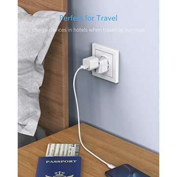 BESTEK European Travel Plug Adapter Set, Grounded Universal Power Plug Adapter for US to Type E/F, T...