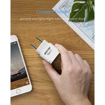 BESTEK European Travel Plug Adapter Set, Grounded Universal Power Plug Adapter for US to Type E/F, Type C, Type G Countries, UK, Germany, France, Italy, Spain, Ireland and All of Europe, 3 Pack