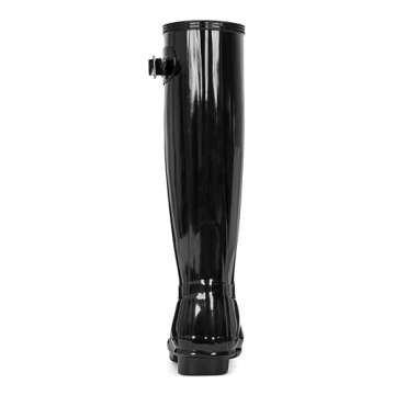 Hunter Women's Original Tall Gloss Rain Boots, Black, 8