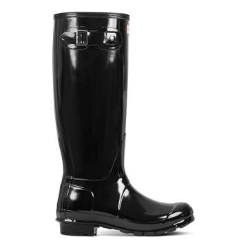 Hunter Women's Original Tall Gloss Rain Boots, Black, 8
