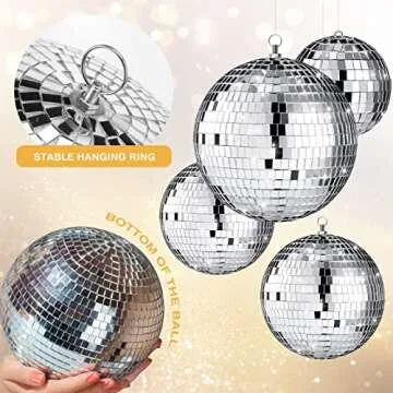 4 Pack Large Disco Ball Set for Parties and Events