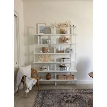 Nathan James Theo 6-Shelf Modern Wall Mount Bookshelf