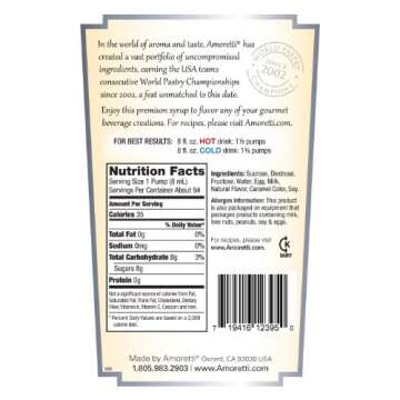 Amoretti Premium Zabaione Syrup 25.4oz - Italian Flavor