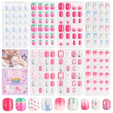 SAVILAND Kids Glitter Star Press on Nails - 168 Pieces for Creative Play