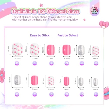 SAVILAND Kids Glitter Star Press on Nails 168 Pieces