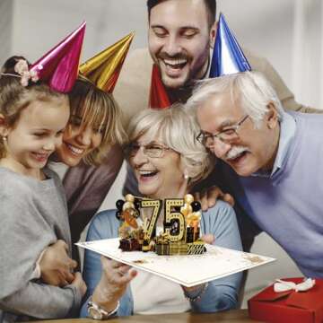 OLOSONG 75th Birthday Card for Memorable Celebrations