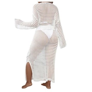 GORGLITTER Women's Plus Size Crochet Cover Ups Set