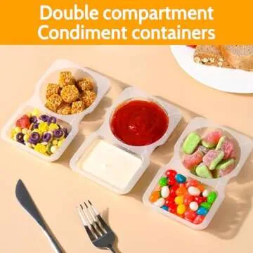 RWSEFK 20 Sets Reusable Snack Containers - Eco-Friendly Double Compartment