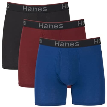 Hanes Total Support Pouch Men's Boxer Briefs Pack, Anti-Chafing, Moisture-Wicking Underwear, Odor Co...