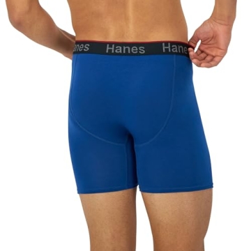 Hanes Total Support Pouch Men's Boxer Briefs Pack with Moisture-Wicking