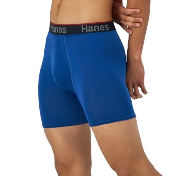 Hanes Total Support Pouch Men's Boxer Briefs Pack with Moisture-Wicking