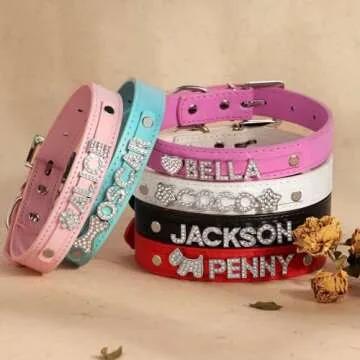 Didog Custom Rhinestone Dog Collar for Small Dogs