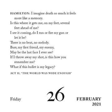 Hamilton 2021 Day-to-Day Calendar