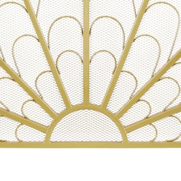 Elegant Peacock Feather Fireplace Screen - Safety & Style