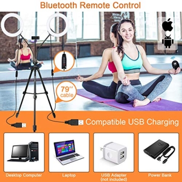 Xeneo 8'' Dual Ring Light with Tripod for Vlogging