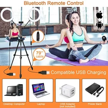 Xeneo 8'' Dual Ring Light with Tripod for Vlogging