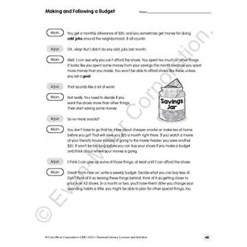 Evan-Moor Financial Literacy Lessons and Activities, Grade 5, Homeschool and Classroom Resource Workbook, Learn about Money, Earning, Paying Bills, ... (Financial Literacy Lessons & Activities)