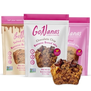 GoNanas Banana Bread Mix Variety Pack: Vegan, Gluten-Free, Delicious! (3 Pack)