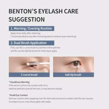 BENTON HONEST Eyelash Serum - Valentines Day Gifts for Her, Korean Skin Care Lash Serum with Hyaluronic Acid & Peptides | Eyelash Growth & Eyebrow Growth Serum (0.33 fl oz)