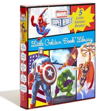 Marvel Super Heroes Little Golden Book Library: 5-Book Boxed Set: Spider-Man, Hulk, Iron Man, Captai...