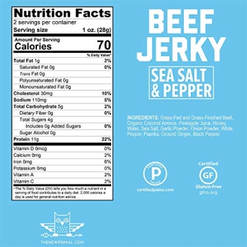New Primal Grass-Fed Beef Jerky - Healthy Protein Snack