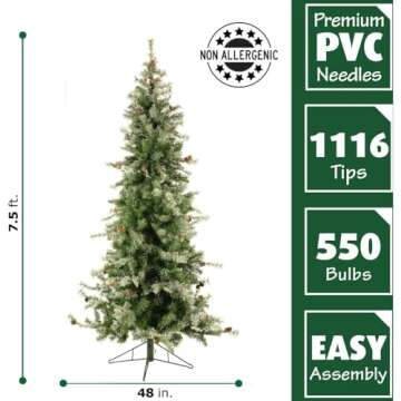 Stunning 7.5-Ft Buffalo Fir Christmas Tree for Effortless Holidays