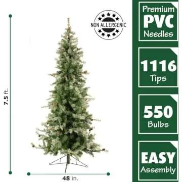 Stunning 7.5-Ft Buffalo Fir Christmas Tree for Effortless Holidays