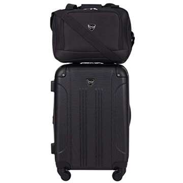 Travelers Club Chicago Hardside Expandable Spinner Luggage, Black, 3 Piece Set